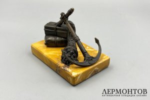 Скульптура Якорь и рог изобилия. Франция, 19 век. Бронза, мрамор.