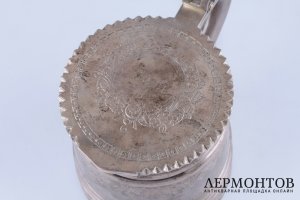 Кружка в неорусском стиле. Россия,  1886 г., мастер А.Ф. Серебро 84.