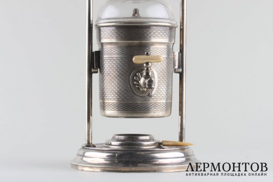 Кофеварка. Варшава. Мельхиор, посеребрение, Российская империя.