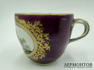 Чашка с галантной сценой. Meissen, 18 век. Фарфор, роспись.
