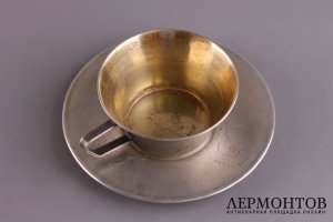 Кофейная пара. Серебро 875 пробы. СССР, завод Московский ювелир, 50-60-е гг. 20 в.