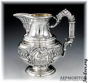 Чайный сервиз с подносом. Серебро 950. Франция