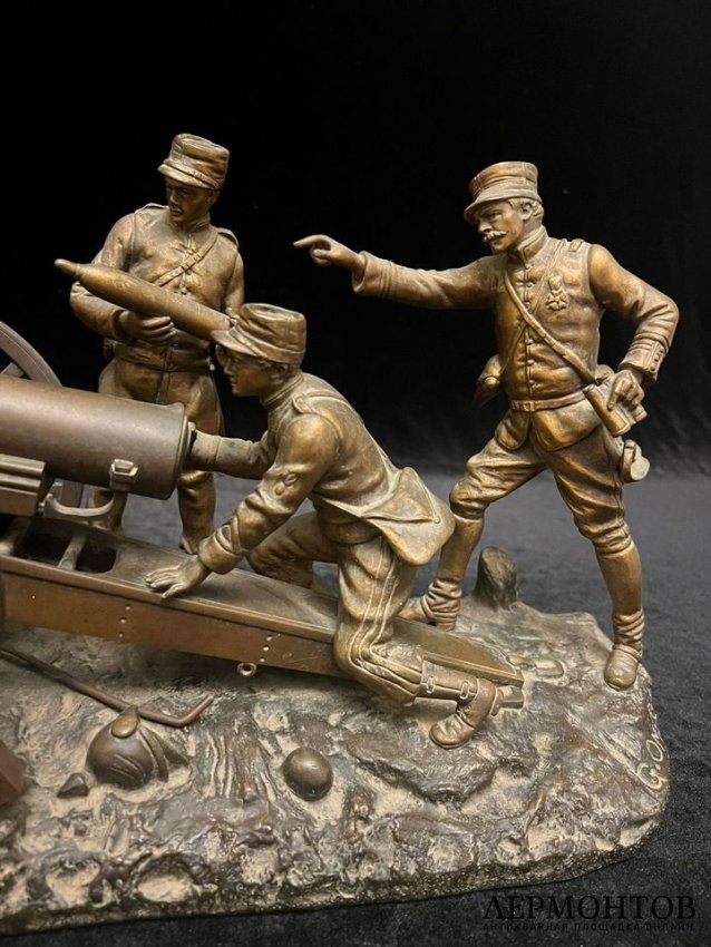 Скульптура солдаты Первой мировой войны. Франция, нач. 20 века. Бронза, патинирование