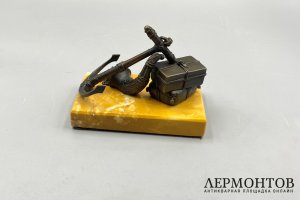 Скульптура Якорь и рог изобилия. Франция, 19 век. Бронза, мрамор.