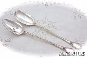 Салатная пара E. Puiforcat. Серебро 950. Франция