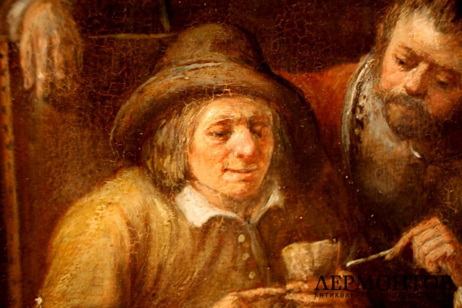 Картина. Игра в карты. Неизвестный художник. Вторая половина XIX века. Доска, масло. 