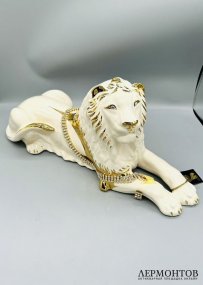 Скульптура «Лев». Керамика, золото, платина, стразы Swarovski, Ahura, Италия, современная работа