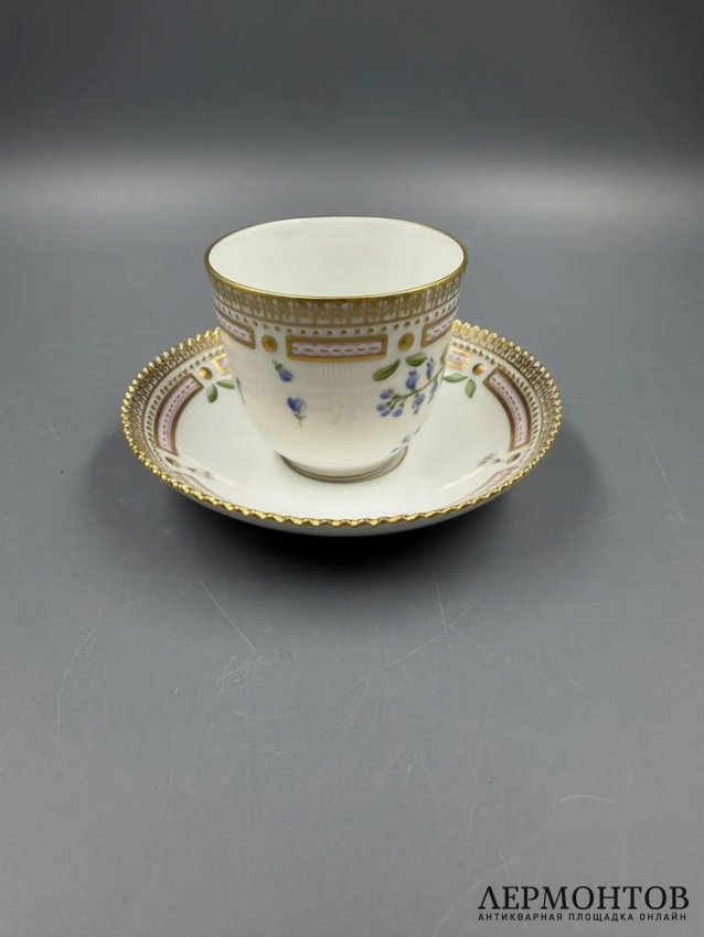 Кофейная пара «Flora Danica». Фарфор, роспись, Royal Copenhagen, Дания, 1968 год