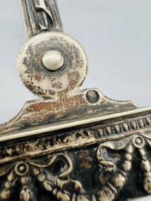 Ваза-ладья в стиле неоклассицизма. Серебро 84 пробы, хрусталь, 15-я артель, Россия, 1908–1917 годы