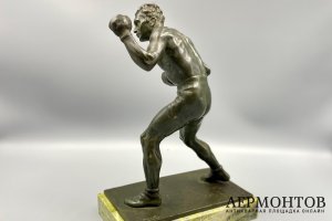 Скульптура Боксер. Западная Европа, нач. 20 века, автор L. Alliox. Бронза.