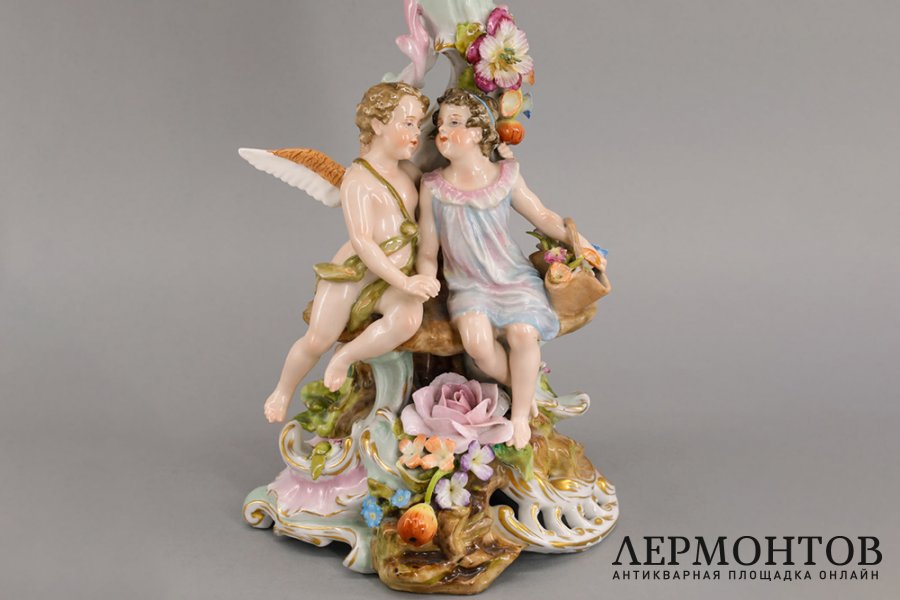 Ваза для фруктов Амур и Психея. Фарфор, роспись. Германия, Ширхольц, 1867 - 1911.