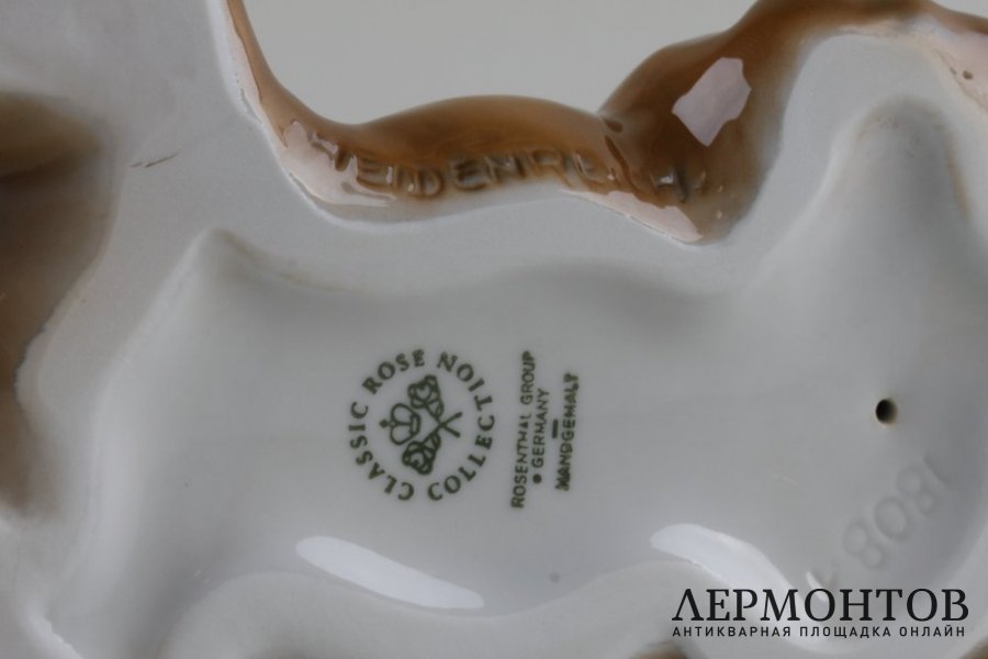 Статуэтка Щенок таксы. Фарфор.  Фабрика Rosenthal, Германия, сер. XX в.