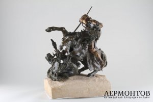 Скульптура Георгий Победоносец. Франция, 19 век. Бронза, кость.