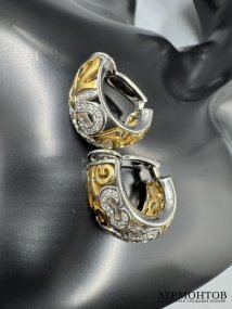 Серьги «Talisman» с бриллиантами. Белое и жёлтое золото 750 пробы, Franck Muller