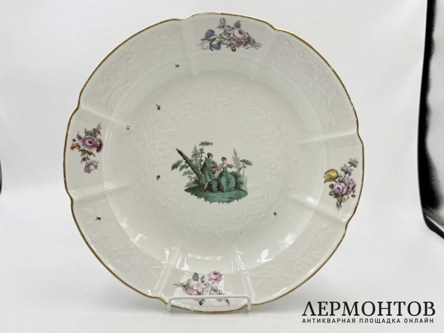 Блюдо Галантные сцены. Германия, Meissen, 18 век. Фарфор, роспись.