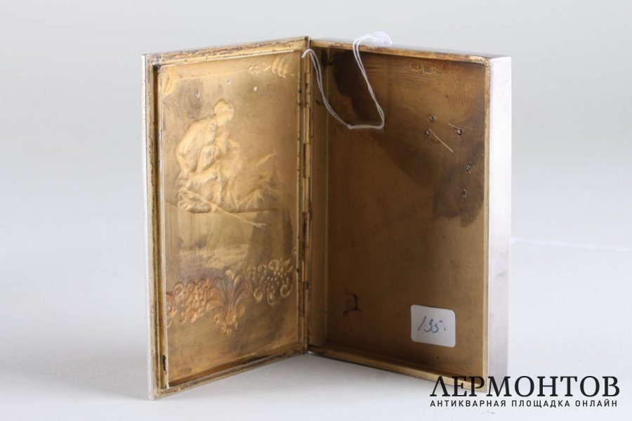 Визитница Свидание. Серебро 84 пробы. Россия, после 1908 г.