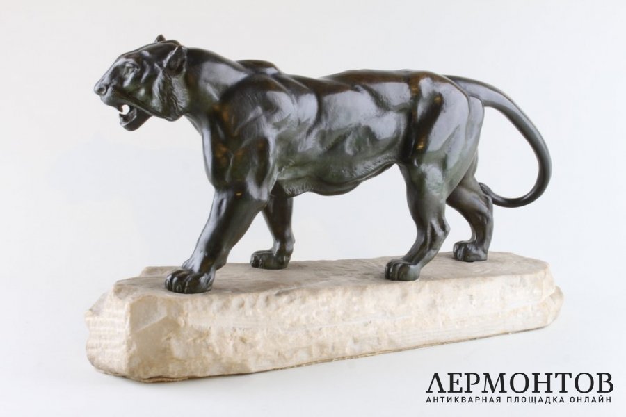 Скульптура Тигр. Франция, Париж, автор модели A.-L. Barye, 2 пол. 19 в. Бронза.