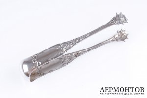 Щипцы для сахара art nouveau. Серебро 950. Франция