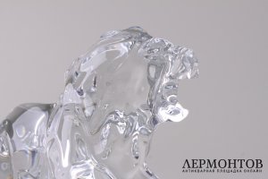 Статуэтка Лев. Франция, фирма Baccarat. Хрусталь, резьба.