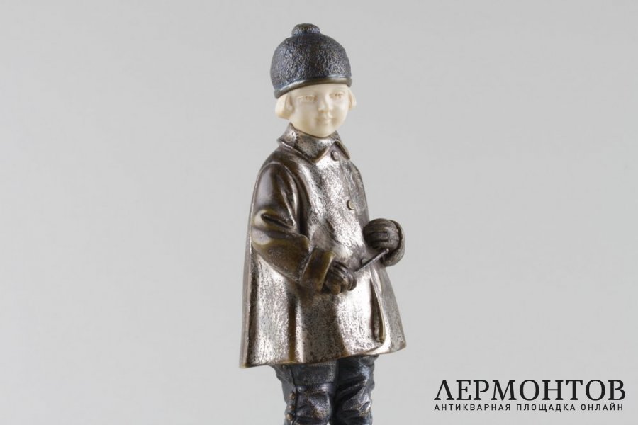 Скульптура Игра в серсо в стиле Ар Деко. Франция, авт.мод - Д. Чипарус. Бронза.
