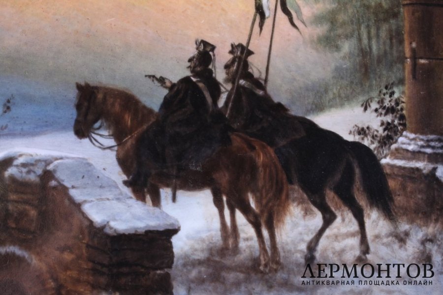 Декоративная тарелка. Фарфор, живопись. Германия,КРМ, 1840-е годы.