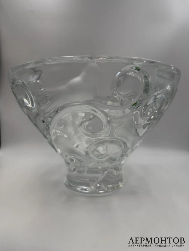 Ваза-чаша «Verone» с голубями. Хрусталь, Lalique, Франция