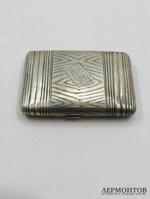 Портсигар в технике тромплей. Серебро 84 пробы, Ф. Овчинников, Россия, 1899–1908 годы