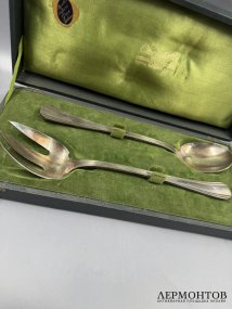 Сервировочный набор для салата. Металл, серебрение, Christofle, Франция, конец 19 — начало 20 века