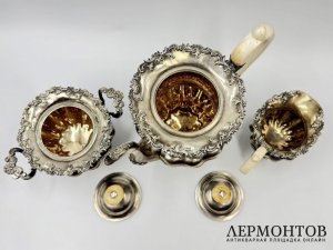 Сервиз в ст. Ампир. Россия, 1843 год. Серебро 84 пробы, кость.