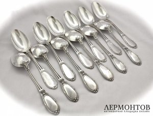 Столовый набор на 12 персон. Серебро 950. Франция