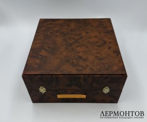 Набор для курения Охота. Англия, 1950-е гг. Фарфор, серебро 925 пр, золото 585 пр.