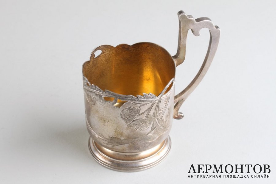 Парные подстаканники в стиле модерн. Серебро 84 пробы. 5 Артель, Москва, 1908-1917
