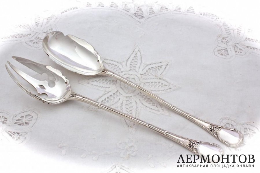 Салатная пара E. Puiforcat. Серебро 950. Франция