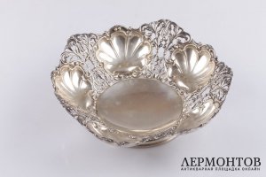 Ваза ажурная. Серебро 875 пробы. Европа