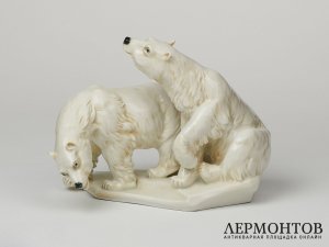 Статуэтка «Медведи». Фарфор, Karl Ens, Германия, середина XX века