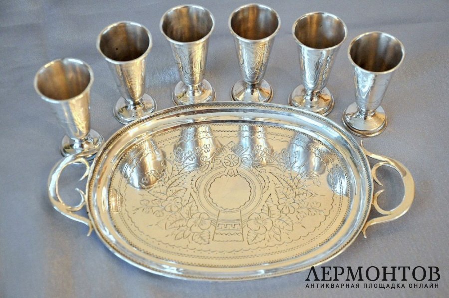 Набор рюмок.  Серебро 84 пробы. Российская империя