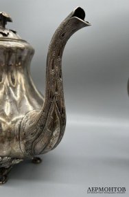 Чайно-кофейный сервиз: кофейник, чайник, сахарница. Серебро 84 пробы, мастер G. S., Россия, 1857 год
