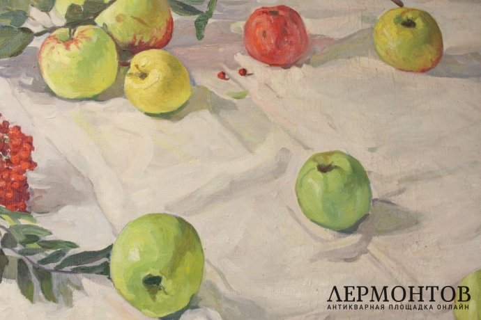 Картина Дунчев С. Натюрморт с яблоками. 1973 год.