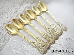 Набор чайных ложек. Серебро 800. Франция