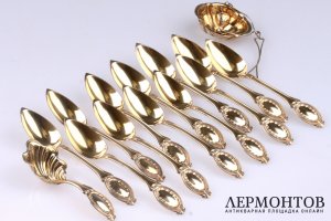 Набор чайных ложек. Серебро 800. Франция