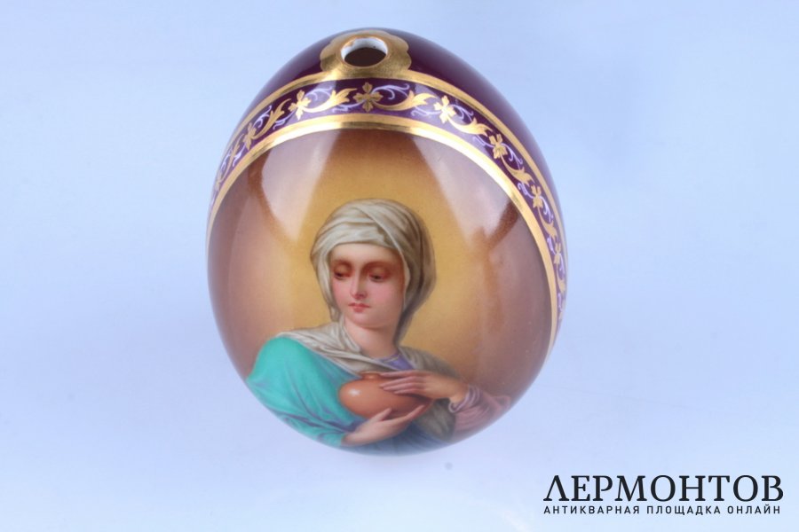 Пасхальное яйцо Ребекка у колодца. Россия, ИФЗ, 1850-1860 гг. Фарфор, роспись. Экспер