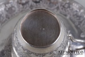 Кофейная пара с восточным орнаментом. Серебро 800 пробы. Европа