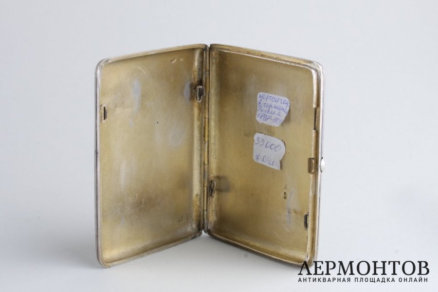 Портсигар. Серебро 84 пробы, чернь. Российская империя, Москва, 1899-1908.