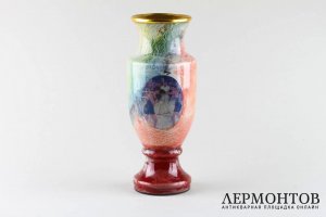Кубок Ваза Бокс. СССР, 1950-1960-е гг. Стекло, латунь, полихромная печать.