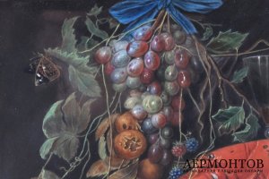Пласт Натюрморт с фруктами и омаром . Фарфор, живопись. КРМ, Германия.