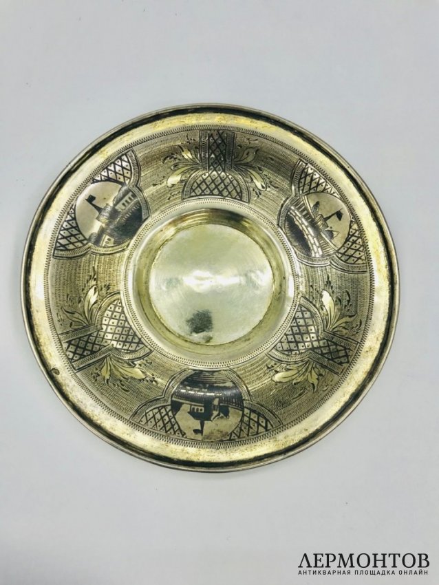 Кофейная пара. Серебро 84 пробы, П. Лоскутов, Россия, 1873 год