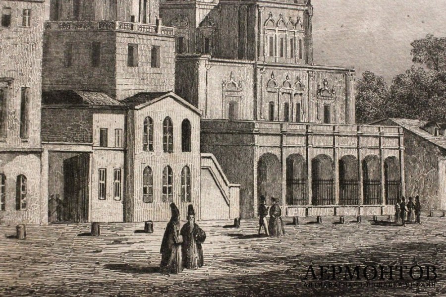 Гравюра. Церковь Успения Пресвятой Богородицы на Покровке. Москва. Кадоль. 1838 год.