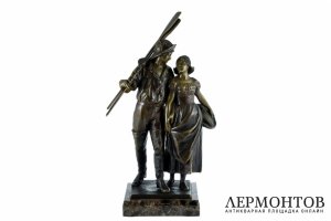 Скульптура Рыбаки. Германия, к. 19 - н. 20 в. Бронза.