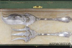 Набор для сервировки рыбы. Серебро 950. Франция