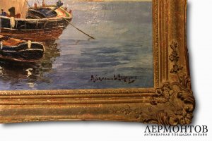 Картина. Морской пейзаж. Solomon le Tropezien. 1930 год.